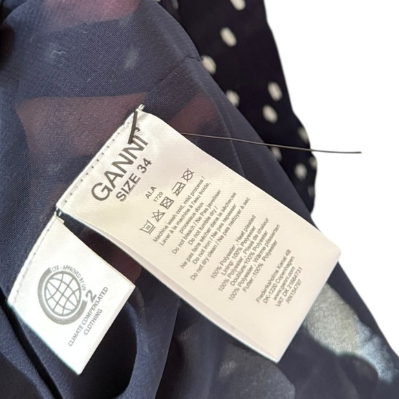 GANNI Pleated Georgette Polka Dot Mini Dress - Picture 8 of 10